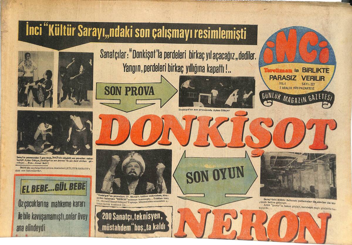 Tercüman Gazetesi İnci Eki 7 Aralık 1970 - İsmet Nedim'in 100 Plağını Kazananlar - İki Çocuk Anası Yıldız Tezcan El Çocukları İle Avunuyor! GZ145174 - 1