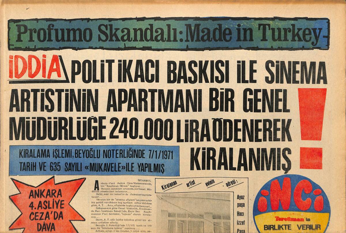 Tercüman Gazetesi İnci Eki 7 Ekim 1971-Yerli Malı Profumo Skandalı Filminin 8 mm.lik Kopyaları Olayın Kahramanları Keeler İle Mandy'ye Yollandı GZ160759 - 1