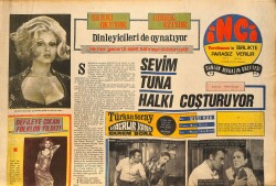 Tercüman Gazetesi İnci Eki 7 Haziran 1970 - Sevim Tuna Halkı Coşturuyor - Cüneyt Arkın'ın Benzeri Tamer Özdemir GZ146289