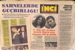 Tercüman Gazetesi İnci Eki 7 Kasım 1976 - Sahne Koalisyonunu İlk Gerçekleştirenler Gönül Yazar ve Bülent Ersoy - Neşe Karaböcek'e TV'de Şarkı Yasak GZ156525 - 1