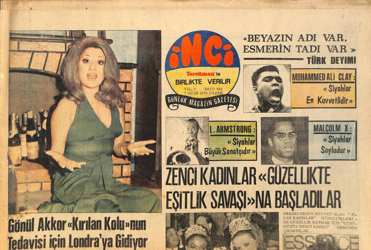 Tercüman Gazetesi İnci Eki 7 Ocak 1973 - Gönül Akkor ''Kırılan Kolu''nun Tedavisi İçin Londra'ya Gidiyor GZ160607 - 1