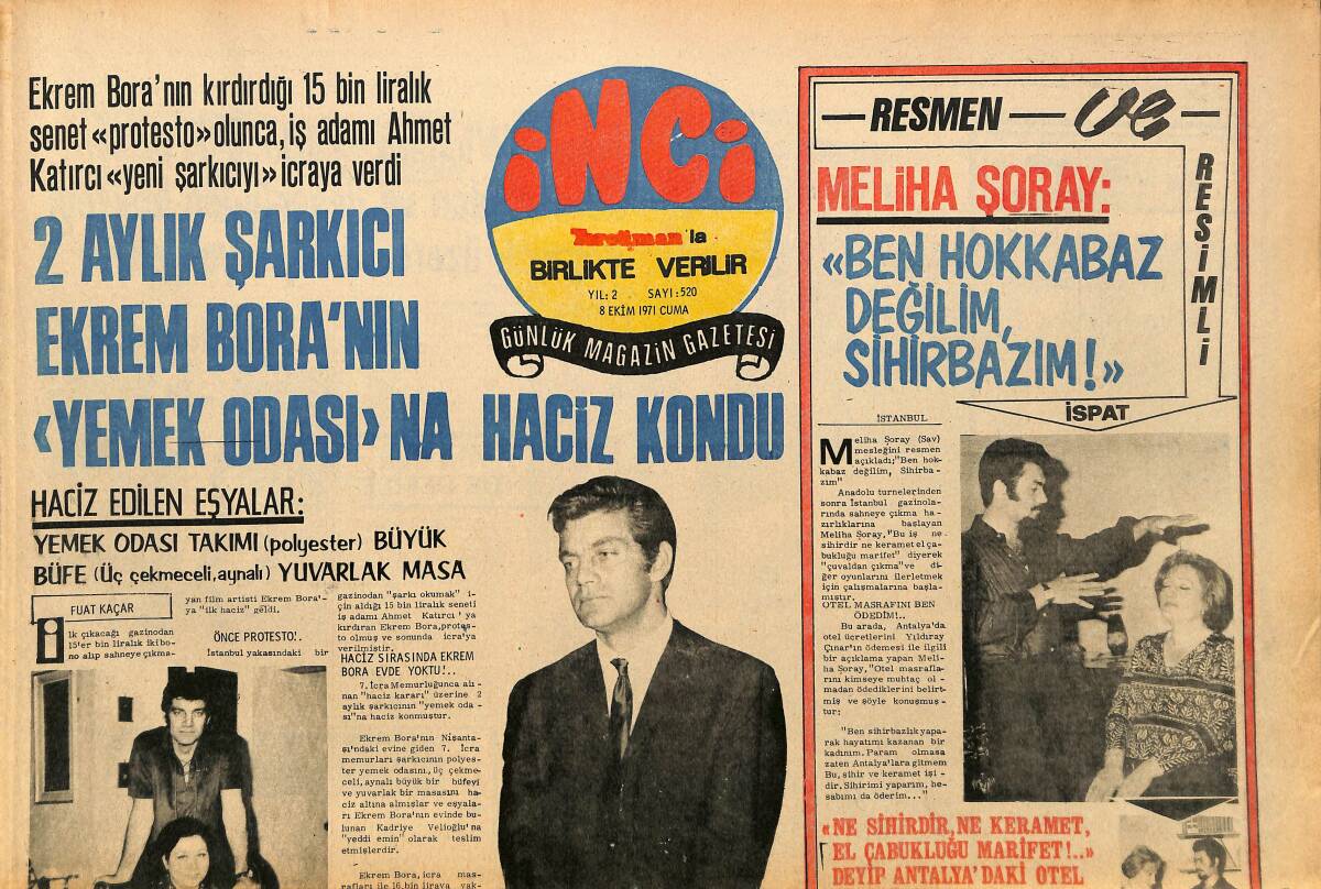 Tercüman Gazetesi İnci Eki 8 Ekim 1971 - Rejisör De Palma Aktris,Sevgilisiyle Veya Müstakbel Eşi İle Hindistan'da Film Çevirmeye Gidiyor GZ160756 - 1