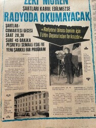 Tercüman Gazetesi İnci Eki 9 Ekim 1970 - Zeki Müren Şartları Kabul Edilmezse Radyoda Okumayacak GZ147434 - 2