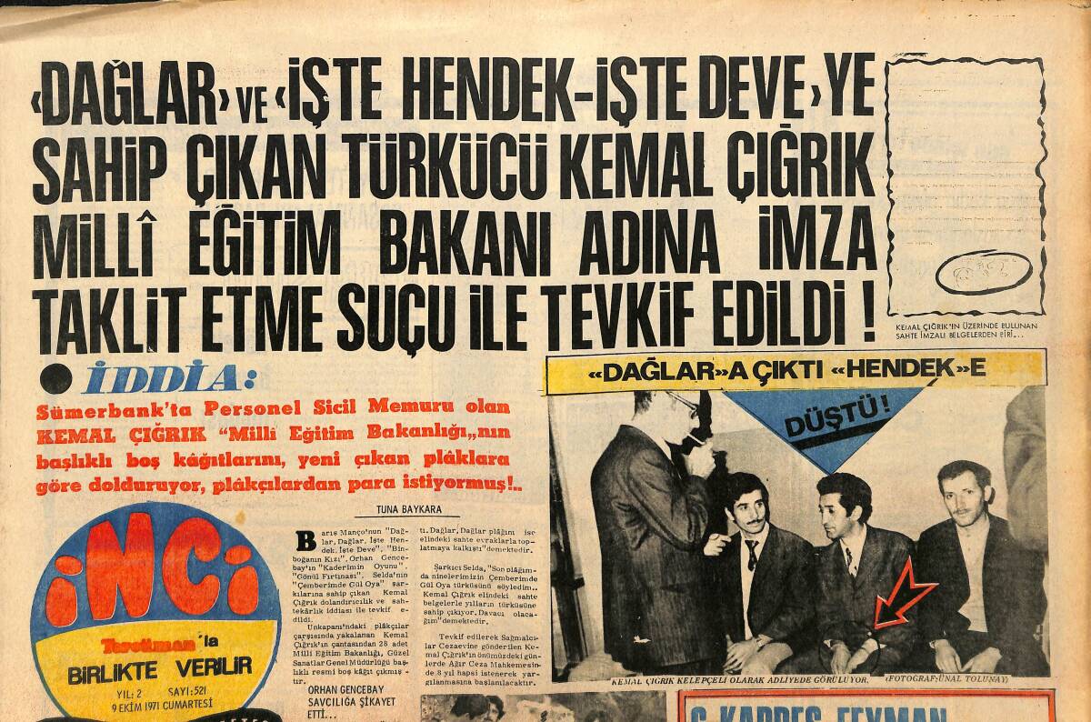 Tercüman Gazetesi İnci Eki 9 Ekim 1971 - Brigitte Bardot Marilyn Monroe Gibi Ölmek İstemiyorum Yaşayacağım , Seveceğim Ve Evleneceğim !.. GZ160752 - 1