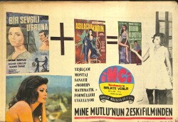 Tercüman Gazetesi İnci Eki 9 Ekim 1973 - Bir Aşk Üçlüsü John, Marilyn, Robert - Mine Mutlu'nun 2 Eski Filminden 1 Yeni Film İmal Edilmiş GZ144338 - 1