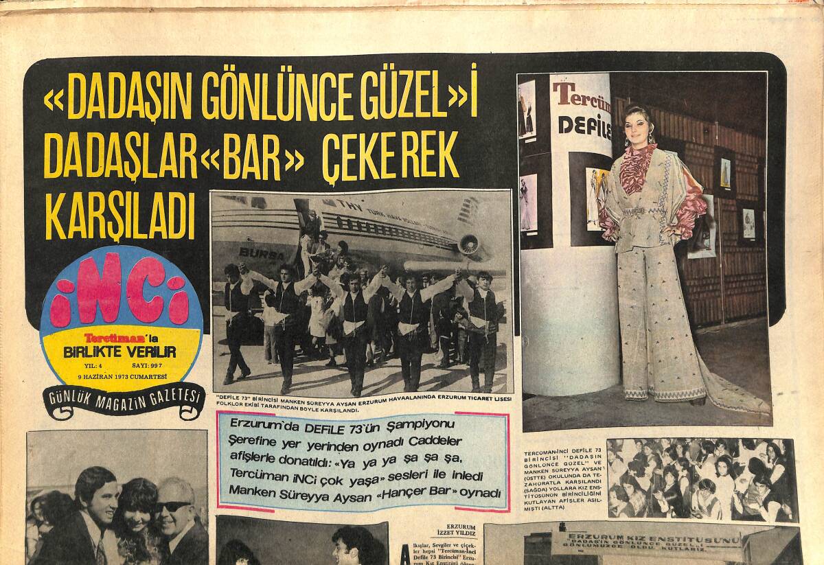 Tercüman Gazetesi İnci Eki 9 Haziran 1973 - Filiz Akın İtalya'da İsviçre'li Şarkıcı Patrick Juvet İle Film Çevirecek GZ141790 - 1