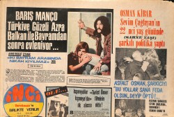 Tercüman Gazetesi İnci Eki 9 Kasım 1971 - Barış Manço Türkiye Güzeli Azra Balkan İle Bayramdan Sonra Evleniyor.. GZ160492 - Gökçekoleksiyon