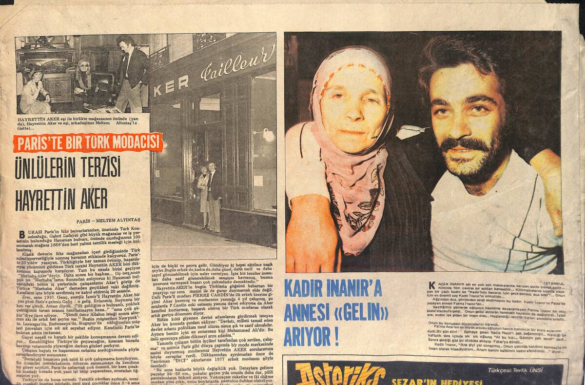 Tercüman Gazetesi İnci Eki 9 Mart 1977 - Tebrize İlk Giren Emel Sayın Ve Ekibi - Kadir İnanır'a Annesi Kız Arıyor GZ156521 - 2
