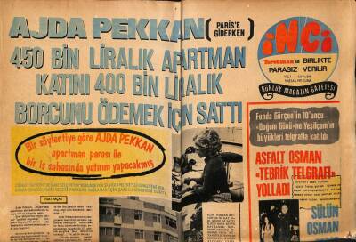 Tercüman Gazetesi İnci Eki 9 Nisan 1971 - Ajda Pekkan Dairesini Sattı GZ63226 - 1