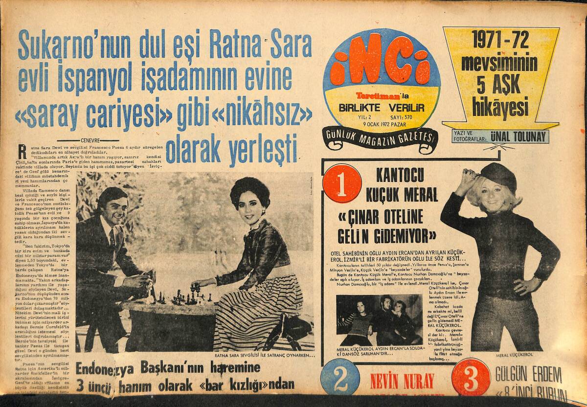 Tercüman Gazetesi İnci Eki 9 Ocak 1972 - Barış Manço , Yedeksubay Olabilmek İçin Belçika'ya Diploma Almaya Gitti GZ147585 - 1