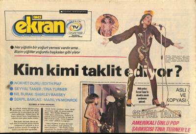 Tercüman Gazetesi İnci Ekran Eki 13 Şubat 1978 - Kim Kimi Taklit Ediyor ? * Nükhet Duru Edith Piaf - Serpil Barlas Marilyn Monroe GZ114889 - 1