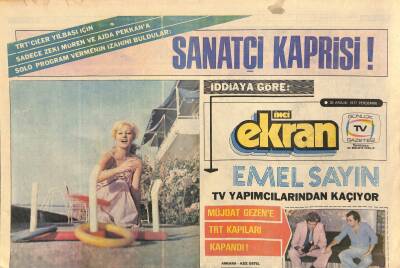 Tercüman Gazetesi İnci Ekran Eki 29 Aralık 1977 - Emel Sayın TV Yapımcılarından Kaçıyor GZ114919 - 1