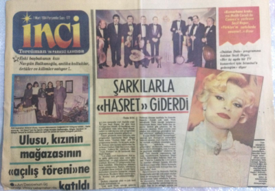 Tercüman Gazetesi İnci Magazin Eki 1 Mart 1984 - Seçil Heper Şarkılarla Hasret Giderdi GZ21831 - 1