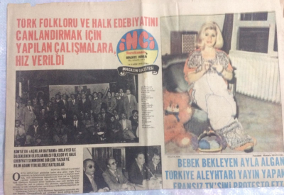 Tercüman Gazetesi İnci Magazin Eki 14 Kasım 1975 - Bebek Bekleyen Ayla Algan GZ21762 - 1