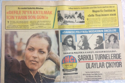 Tercüman Gazetesi İnci Magazin Eki 14 Mart 1976 - Alain Delonu Hala Seviyorum,Ajda Pekkanı Kim Giydiriyor GZ21783 - 1
