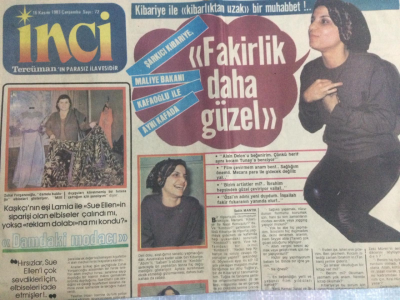 Tercüman Gazetesi İnci Magazin Eki 16 Kasım 1983 - Şarkıcı Kibariye,Fakirlik Daha Güzel GZ21754 - 1