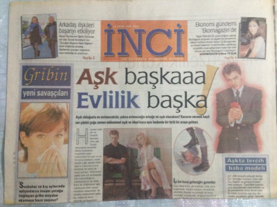 Tercüman Gazetesi İnci Magazin Eki 26 Ekim 1999 - Aşk Başkaaa,Evlilik Başka GZ21765 - 1