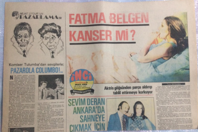 Tercüman Gazetesi İnci Magazin Eki 29 Şubat 1976 - Fatma Belgen Kanser mi ? GZ21797 - 1