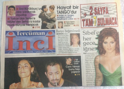 Tercüman Gazetesi İnci Magazin Eki 7 Eylül 2005 - Cem Yılmaz Bunu Hep Yapıyor,Sibel Cana Her Gece İğne GZ21841 - 1