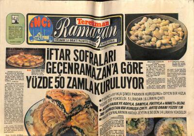 Tercüman Gazetesi İnci Ramazan Eki 12 Ekim 1973 - İftar Sofraları Geçen Ramazana Göre Yüzde 50 Zamla Kuruluyor GZ109433 - 1