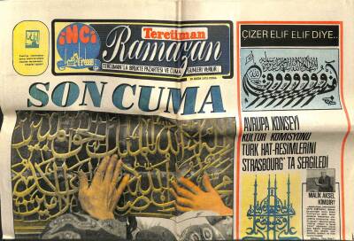Tercüman Gazetesi İnci Ramazan Eki 26 Ekim 1973 - Avrupa Konseyi Kültür Komisyonu Türk Hat-Resimlerini Strasbourgta Sergiledi GZ109438 - 1