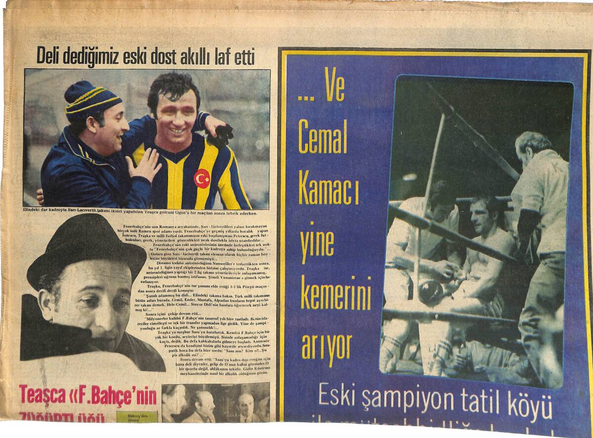 Tercüman Gazetesi İnci Spor Eki 18 Ekim 1973 - Atletico Madrid Yenilgisi Unutuluyor - Ve Cemal Kamacı Yine Kemerini Arıyor! GZ144734 - 1