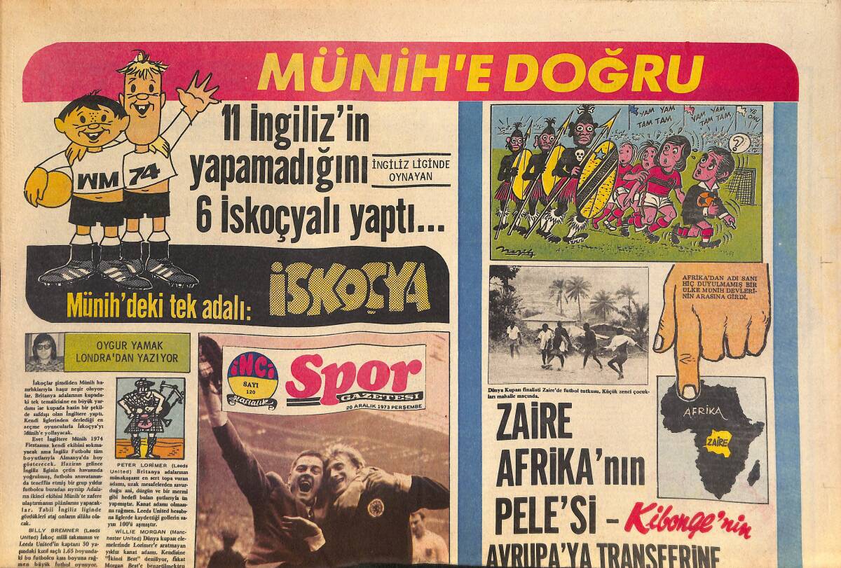 Tercüman Gazetesi İnci Spor Eki 20 Aralık 1973 - Zaire Afrika'nın Pele'si Avrupa'ya Transferine İzin Vermiyor! GZ145658 - 1