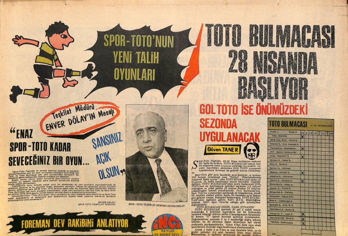 Tercüman Gazetesi İnci Spor Eki 22 Mart 1973 - M.Ali Clay Frazier'den Daha Kuvvetli Ve Daha Tekniktir GZ160652 - 1