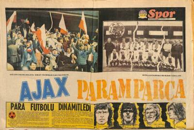 Tercüman Gazetesi İnci Spor Eki 24 Temmuz 1975 - Ajax Paramparça - Para Futbolu Dinamitledi GZ114370 - 1