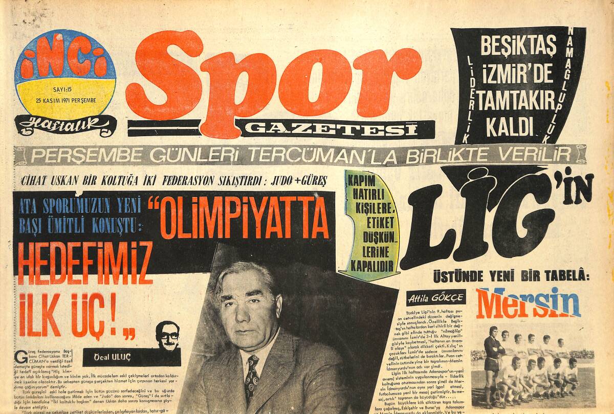 Tercüman Gazetesi İnci Spor Eki 25 Kasım 1971 - Balıkesir Kütahya'ya Bayramı Zehir Etti... GZ144511 - 1