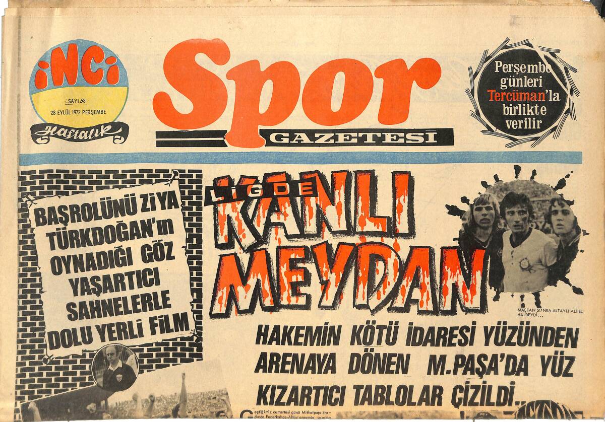 Tercüman Gazetesi İnci Spor Eki 28 Eylül 1972 - Patterson'u Yenerek Dünya Şampiyonluğu İçin Dövüşe Hak Kazanan Clay'in Çenesi Açıldı GZ145114 - 1