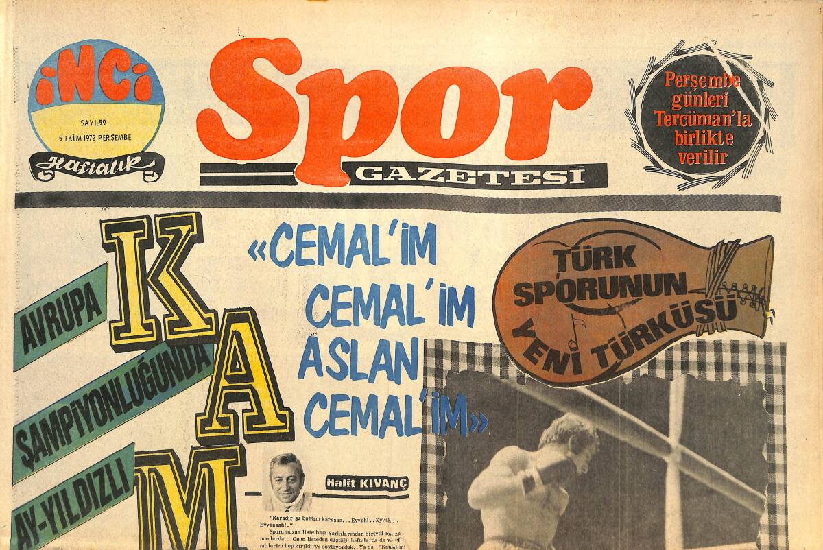 Tercüman Gazetesi İnci Spor Eki 5 Ekim 1972 - Avrupa Şampiyonluğunda Ay Yıldızlı Mühür GZ144514 - 1
