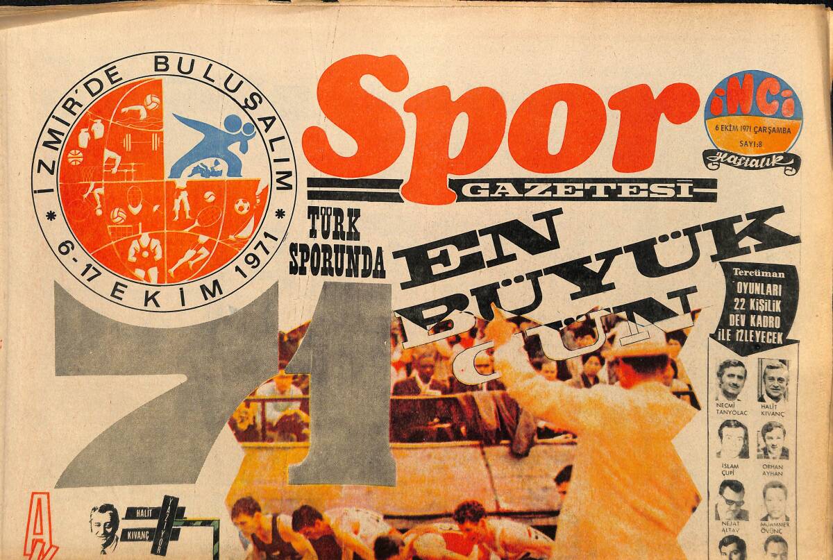 Tercüman Gazetesi İnci Spor Eki 6 Ekim 1971 - Türk Sporunda En Büyük Gün GZ160767 - 1