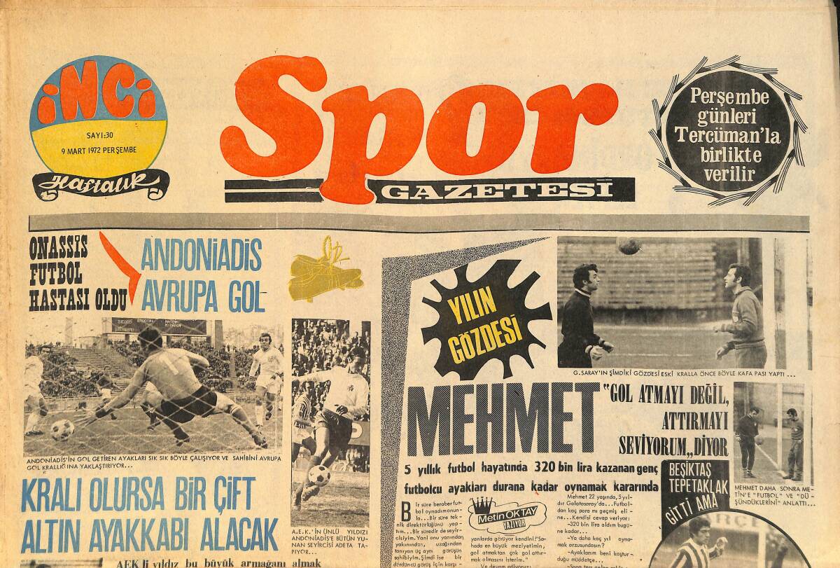 Tercüman Gazetesi İnci Spor Eki 9 Mart 1972 - Çolak Şevket Dağdeviren Şampiyonada Rakip Üstüne Rakip Devirdi GZ160610 - 1