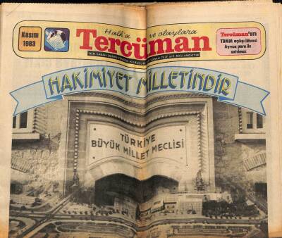 Tercüman Gazetesi Kasım 1983 - Siyasi Parti Liderleri Ve Milli İrade GZ54097 - 1