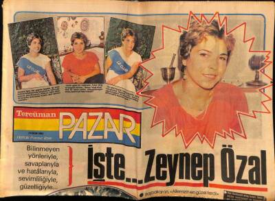 Tercüman Gazetesi Pazar Eki 14 Ekim 1984 - İşte Zeynep Özal GZ75881 - 1