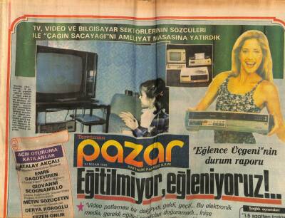 Tercüman Gazetesi Pazar Eki 21 Nisan 1985 - Eğitilmiyor Eğleniyoruz GZ75895 - 1