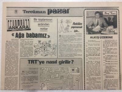 Tercüman Gazetesi Pazar Eki 23 Mayıs 1982 - Rauf Tamer,Alkış Üzerine GZ50753 - 1