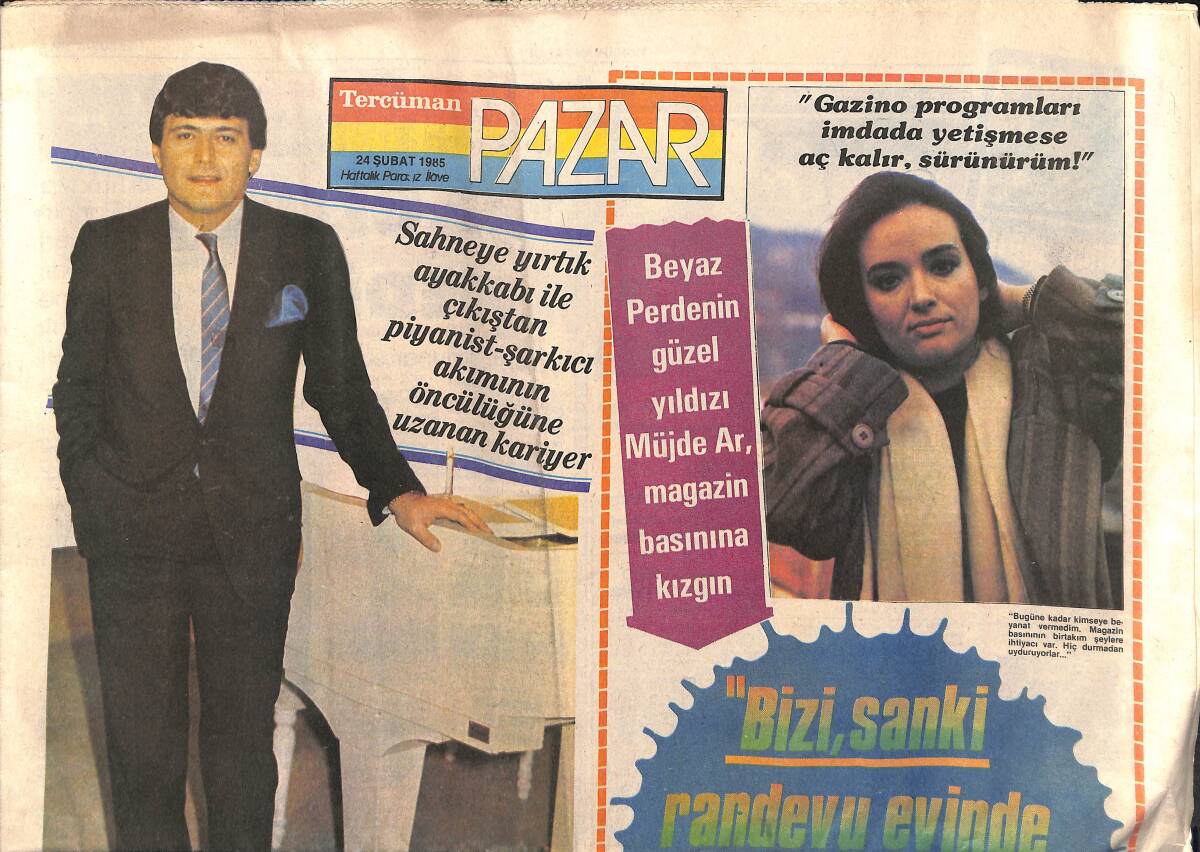 Tercüman Gazetesi Pazar Eki 24 Şubat 1985 - Ferdi Özbeğen : '' Birgün Beni de Geçecek Biri Çıkacaktır '' GZ147578 - 1