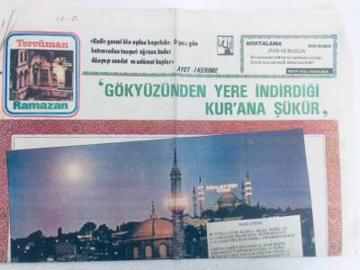 Tercüman Gazetesi Ramazan Eki - 10 Eylül 1977 - Gökyüzünden Yere İndirdiği Kurana Şükür GZ46290 - 1