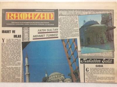 Tercüman Gazetesi Ramazan Eki 18 Eylül 1976 - Fatih Sultan Mehmet Türbesi GZ50290 - 1