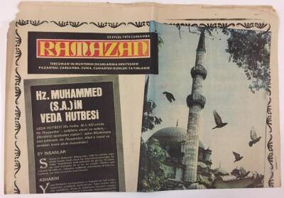 Tercüman Gazetesi Ramazan Eki 22 Eylül 1976 -HZ. Muhammed S.A.in Veda Hutbesi GZ13408 - 2
