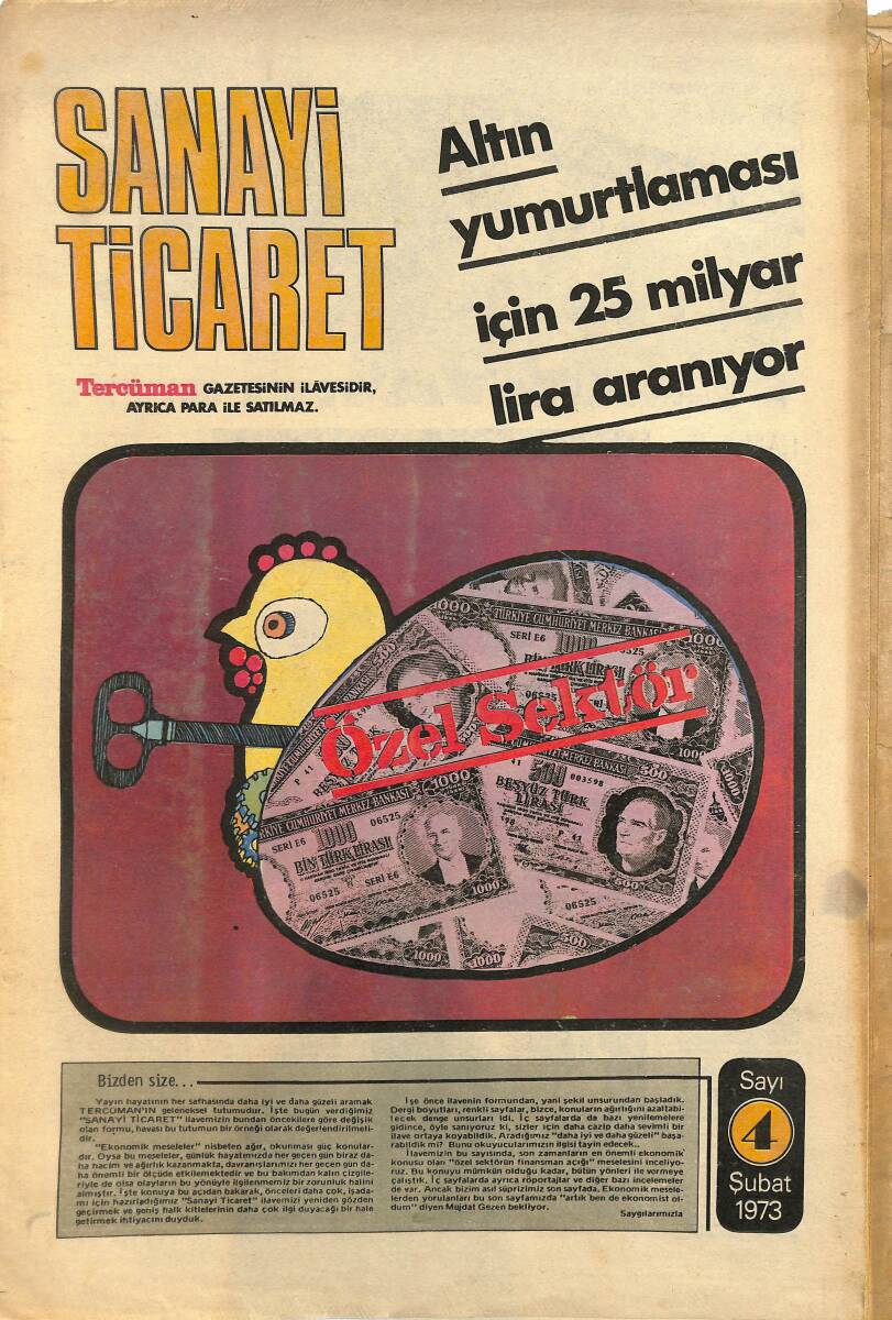 Tercüman Gazetesi Sanayi Ticaret Eki 4 Şubat 1973 - Vehbi Koç, Özel Sektör Toplantılarının Birinde - Hilton Kurulalı 18 Yıl Olmuş GZ144941 - 1