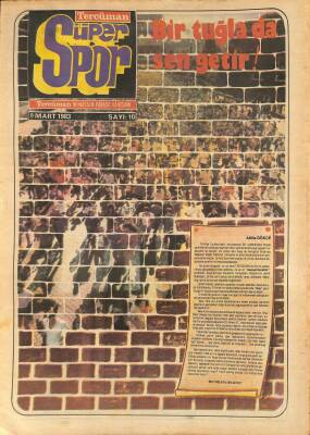 Tercüman Gazetesi Süper Spor Eki 9 Mart 1983 - Vural İnan Ayhan Işıka Nasıl Boks Öğrettim - Tekirdağspor Oyuncu Kadrosu Afişi GZ126987 - 1