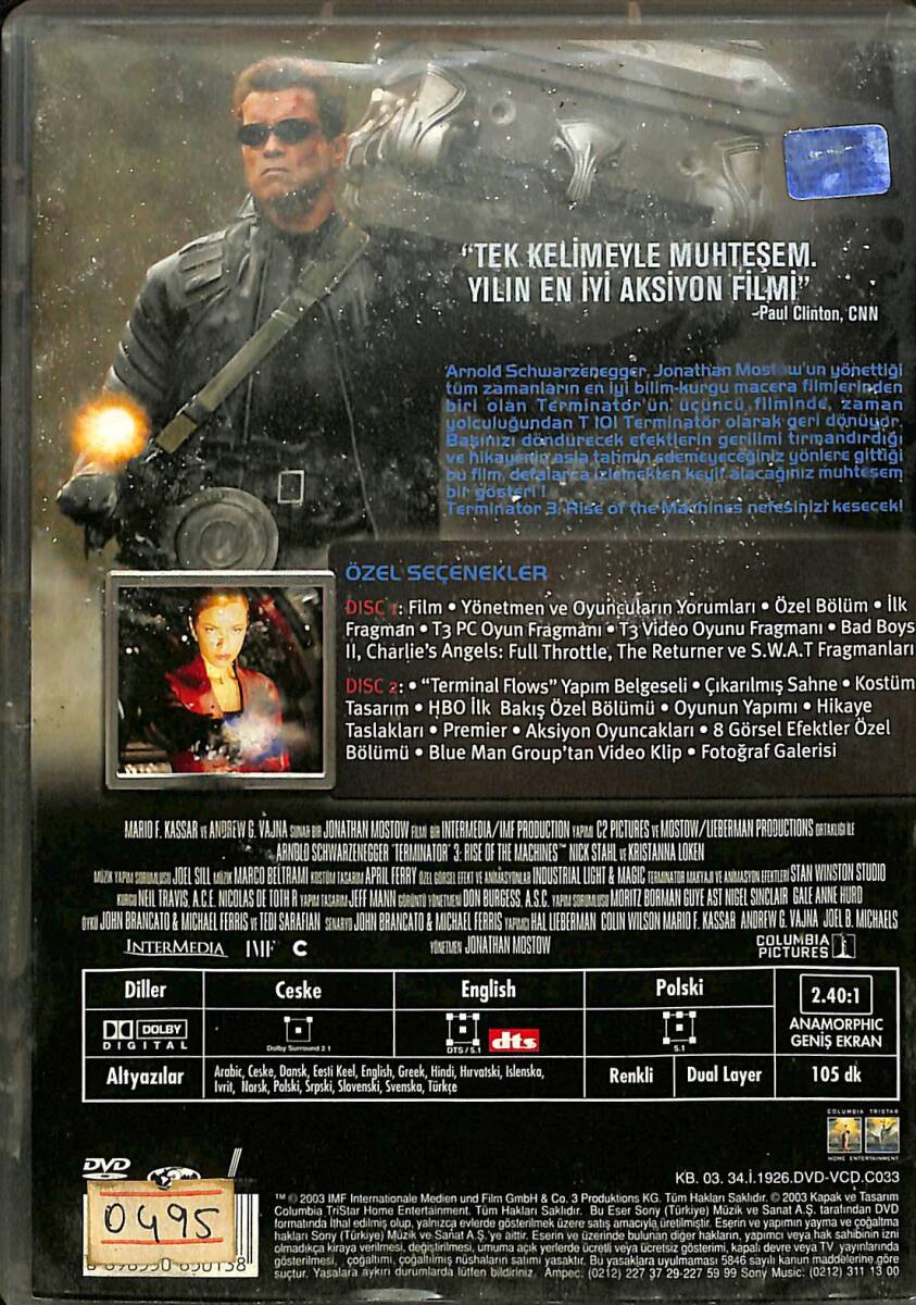 Termınator 3 Makinelerin Yükselişi DVD (İkinci El) DVD2735 - 2