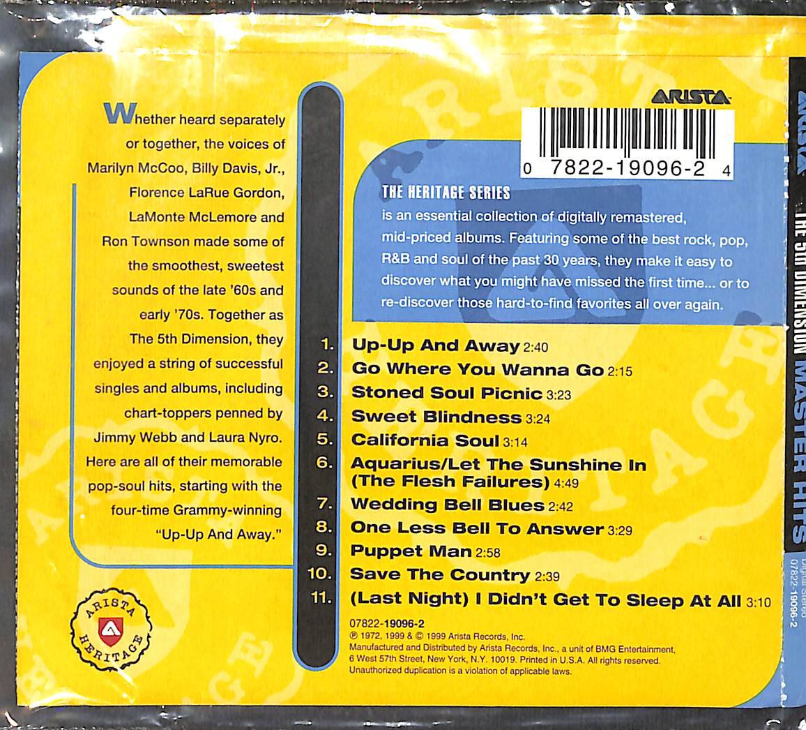 The 5th Dimension - Master Hits CD (İkinci El) CD5775 - 2