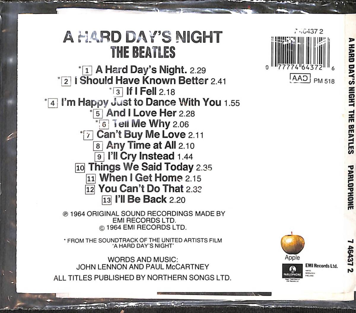 The Beatles - Hard Day's Night CD (İkinci El) CD5763 - 2