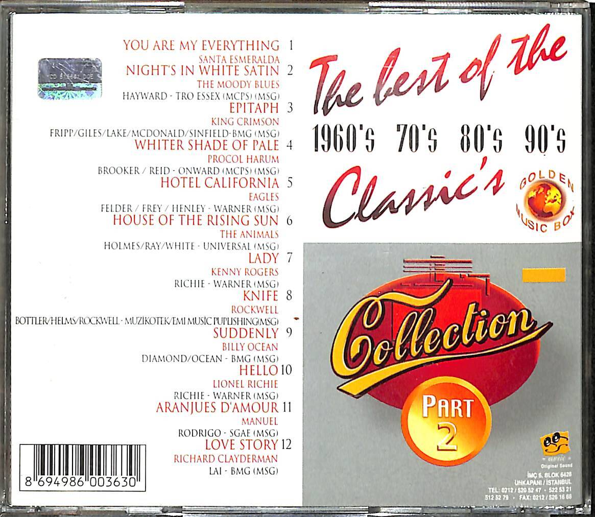 The Best Of The 1960's 70's 80's 90's Classic's Collection CD (İkinci El) CD5246 - 2