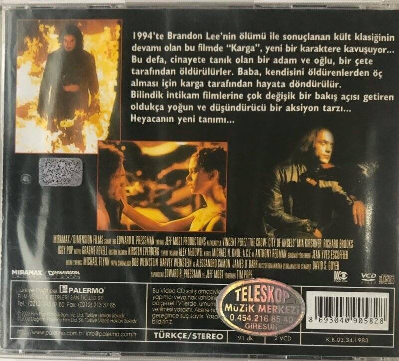 The Crow 2 Meleklerin Şehri VCD Film VCD4937 - 2