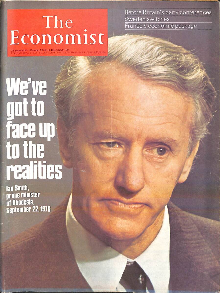 The Economist – 25 September - 1 October 1976 – Ian Smith, prime minister of Rhodesia September 22, 1976 NDR100957 - 1